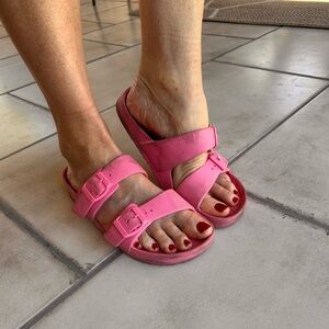 Pink Double Strap Sandals